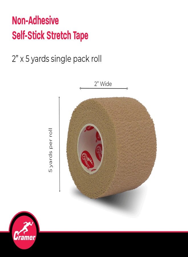 كرامر شريط لاصق مرن ذاتي اللصق من كريمر إيكو-فليكس، شريط لاصق، شريط رياضي مرن، لوازم غرف التدريب الرياضي، ضمادة سهلة التمزق وذاتية اللصق، لفة واحدة بطول 5 ياردات، بيج - Image 2